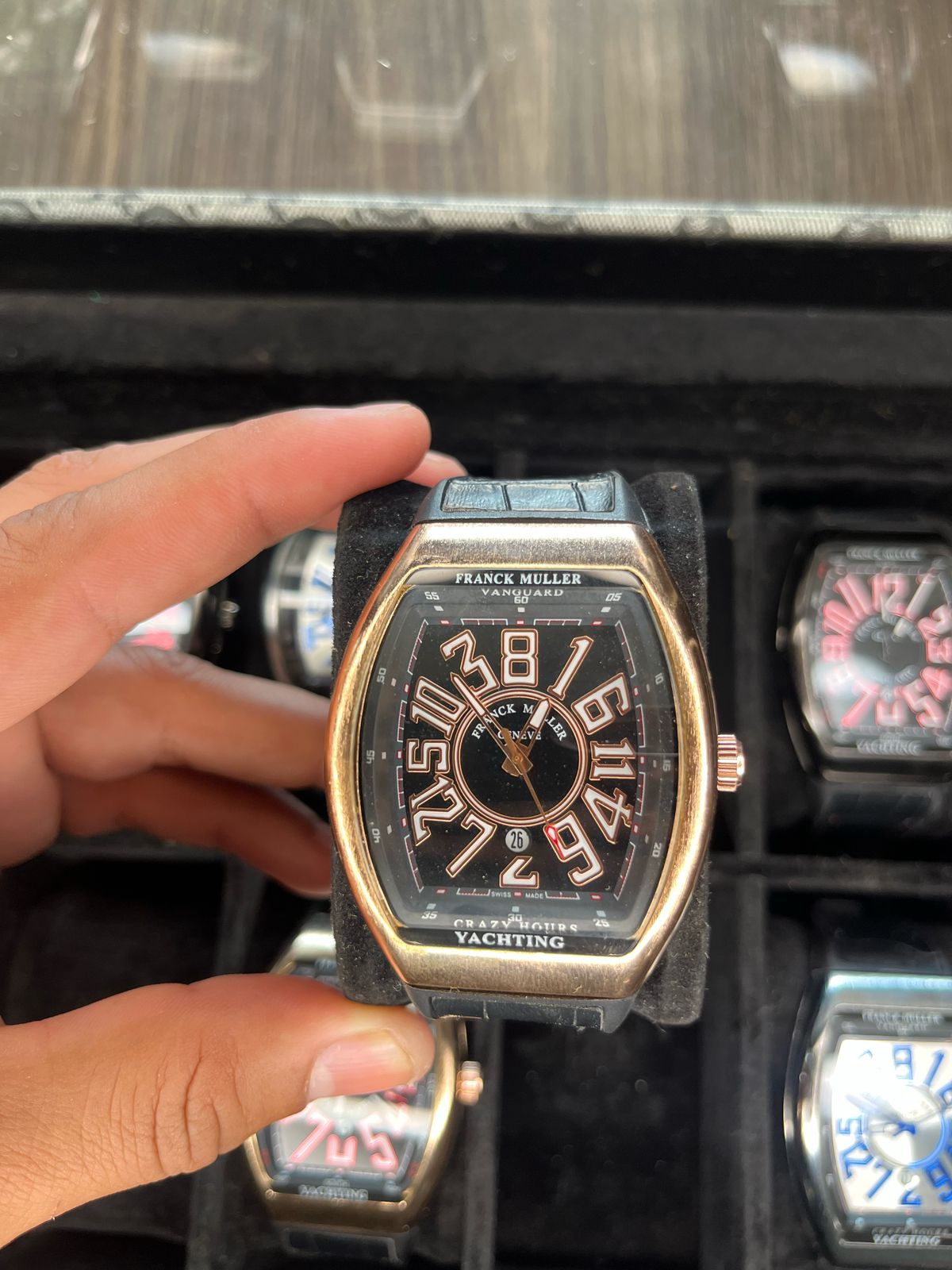 Franck Muller Vanguard Crazy Hours Black & Rose Gold