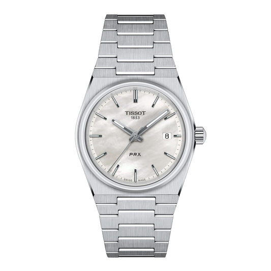 Tissot PRX Silver Stainless Steel White Dial Watch for Men's